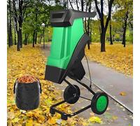 2400W Garden Shredder Electric Wood Chipper with 50L Collection Bag, 40mm Cutting Capacity, Portable Quiet Leaf Mulcher for Yard Waste, Branches, and Garden Composting, Easy to Move