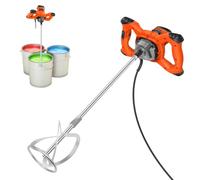 2400W Paddle Mixer Portable Electric Cement Plaster Grout Paint Mortar Mixer Drill Mixer M14 Stir Rod, 6 Gear Adjustable Speed with Lock Button, Lightweight Handheld Mixer Copper Motor, Orange