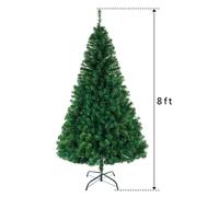 (240cm (8ft)) Artificial Christmas Tree 6ft 7ft 8ft Xmas Bushy 1.8m 2.1m 2.4m Green with Stand
