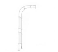 240cm Garden Metal Half Arch Trellis for Climbing Plants - Outdoor Support Arbor for Roses, Flowers, Horticulture - Durable White Design (267cm, 60x240x45cm)