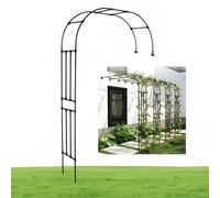 240cm Metal Arch - Wedding Arch for Climbing Plants & Roses, 1.2/1.5/1.8/2.1/2.4/2.8m Wide (Black, 240x240cm/7.8x7.8ft) - Perfect for Outdoor Decor