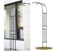240cm Metal Garden ArchWeatherproof Wedding Trellis for Climbing Roses & Vines Black 220x240cm/7.2x7.9ft Sturdy Outdoor Det