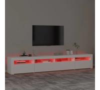 240CM TV Cabinet Stand Media Entertainment Television Unit with LED Lights White