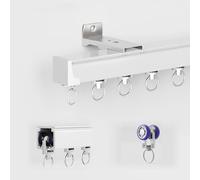 240cm White ed Curtain Track System with Silent Rollers Perfect for Room Divider Aluminium Curtain Rail for Easy Installation and Smooth Operation