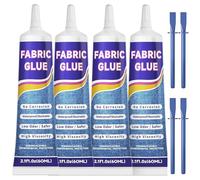 240ML Clothes Strong Fabric Glue - Extra Strong Glue for fabric Material Repairs Upholstery Badge Textile Felt Crafts Hemming Tape Carpet Patches DIY-Waterproof Soft Clear No-Sewing（4 Pack）