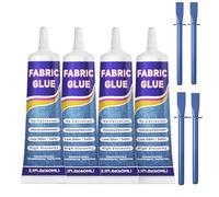 240ML Clothes Strong Fabric Glue - Extra Strong Glue for fabric Material Upholstery Badge Textile Felt Leather Crafts Hemming Tape Carpet Patches -Waterproof Soft Clear(60ML*4)