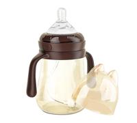 240ml Silicone Nipple Feeding Bottle With Easy Grip Handle, Anti-Colic Milk Bottle With Fast-Flow Nipple, Wide Neck Leak-Proof Breastfeeding Bottles With Handles For Boy Girl Home Hotel Travel Camping