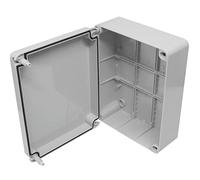 240mm Junction Box Waterproof to IP56 Plastic Adaptable Enclosure - Indoor/Outdoor - Electric Connection Box - Panel - Hinged Lid for Easy Access, Suits MCBs RCDs Timers Contactors etc