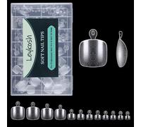 240PCS 15 Sizes False Toenails for Gel Extensions Half Matte Clear Acrylic Soft Fake Toe Nails Gel X Full Cover Toenails Pre-shaped Press On Toenails for Home DIY and Art Salon
