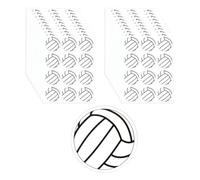 240pcs 3cm/1.18in Volleyball Stickers, 20 Sheets Black and White Volleyball Stickers Self-Adhesive Sport Decal Decoration for Scrapbook Water Bottle & Gift Package