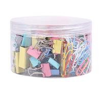 240pcs Binder Clips Assorted Size, Paper Clips, Rubber Bands, Paper Clamps Assorted Sizes, Paper Binder Clips Metal Fold Back Clips with Box,Large Medium Small Mini Binder Clips for Office Home School