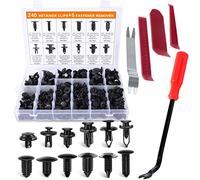 240PCS Bumper Retainer Clips Car Plastic Rivets Fasteners Push Retainer Kit Most Popular Sizes Auto Push Pin Rivets Set -Door Trim Panel Fender Clips for GM Ford Toyota Honda Chrysler