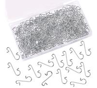 240Pcs Christmas Ornament Hooks Metal Wire Hooks S-Shaped Hangers with Storage Box for Hanging Xmas Tree Decoration (Silver)