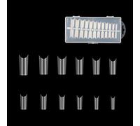 240PCS Clear Fake Nail Tips Full Cover Artificial Nails Coffin Ballerina Shaped for Salons DIY Art 10 Sizes