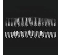 240Pcs Clear Nail Extension Forms Kit, French Style Dual Sandwich Tips for UV Gel Builder, Nail Tips for Gel Extensions, Acrylic Nails False Nails with Scale for Beginners Home Salon(Elliptical)