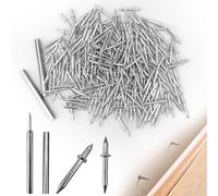 240Pcs Double Headed Skirting Thread Seamless Nails Skirting Board Nails No Trace Nails Sheep Horn Nails Skirting Line Without Marks Nails Seamless Nails Set for Veneer Wood Furniture Construction