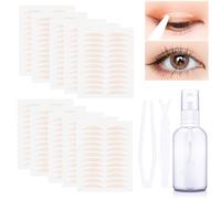 240PCS Eyelid Eyelid Lift Strips, Invisible Water Activated Eyelid Lifter Strips, Breathable Glue-free Double Eyelid Sticker, Mesh Eye Lift Tape with Spray & Tweezers for Heavy Hooded & Droopy Lids