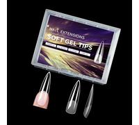 240pcs Full Cover Long Almond Fin Shape Gel Nail Tips Salon and Home Manicure Matte Finish Clear Artificial Nails for Nails