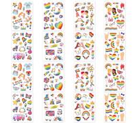 240pcs Gay Pride Stickers, Colorful Sufficient LGBT Pride Stickers Multi Patterns Bi Trans LGBTQ Lesbian Stickers Small Rainbow Stickers for Laptop Case Car Notebook