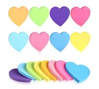 240PCS Heart Sticky Notes - Cute Heart Post It Notes Set 7×7cm, Removable Self-Adhesive Heart Shaped Post It Notes for School, Office, Teachers UK - Fun Love Hearts Sticky Notes Memo Pads