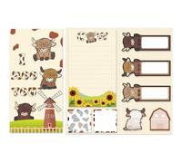 240Pcs Highland Cow Sticky Notes, Self-Sticky Post it Notes with Five Types, Useful Memo Pads for Home, Office and School Supplies, Cute Stationery Supplies for Teacher and Students