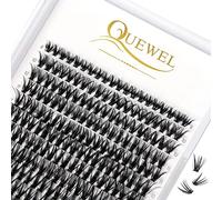 240Pcs Individual Lashes QUEWEL Cluster Lashes Individual Lash Extension 40D D Curl Lashes Cluster DIY Look Like Eyelash Extensions Mix8-14mm at Home(40D 0.07D MIX8-14mm)