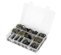 240pcs Metal Rubber Sealing Ring Gasket Set | NBR Oil Drain Plug Gaskets for Pipe Connections/Pressure Systems | 12 Sizes 6-30mm, 25°C to 100°C, 40MPa Upper Limit