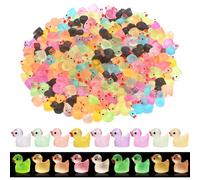 240PCS Mini Ducks Little Resin Duck Tiny Plastic Ducks Glow in The Dark