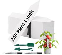 240PCS Plant Labels, Waterproof Plant Labels for Outdoor Plants, 10×2cm Plant Labels Plastic with 2 Marker Pens and 2 Planter Tool, Plant Tags for Identification of Seed Vegetables Flowers
