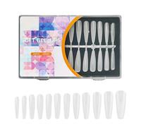 240Pcs Pre Etched Clear Fake Nails Tips Gel Nails Tips 12 Sizes Full Covers False Nails Almond/Stilettos Press On Nails