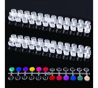 240Pcs Round False Nail Display Tips Clear Nail Art Color Display Chart with Adhesive Sticker Nail Display Card Sticks Nail Color Swatches for Nail Polish Training Practicing Color Displaying