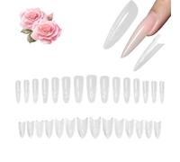 240PCS Sandwich Dual Nail Form- Dual Sandwich Nail Forms,Long Coffinnail Extensions-Dualforms for Builder Gel & Polygel,Nail Extension Tool,Polygel Top & Bottom Long Coffin Nail Mold,For Beginners (A)