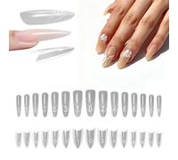 240PCS Sandwich Dual Nail Forms, Double-Ended Oval Reusable Acrylic Nail Molds, Quick Building Nail Extensions Tool for Home DIY Salon Use (Oval)