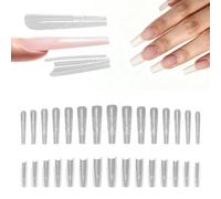 240PCS Sandwich Dual Nail Forms, Double-Ended Oval Reusable Acrylic Nail Molds, Quick Building Nail Extensions Tool for Home DIY Salon Use (Trapezoidal)