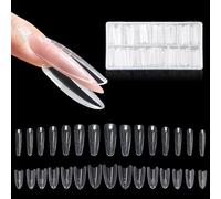 240Pcs Sandwich Dual Nail Forms, Sandwich Nail Dual Forms Transparent Top&Bottom Design Nails Mold, Quick Nails Extension, No Paper Forms Needed for Builder Gel Home Salon Nail Manicure(Almond Round)