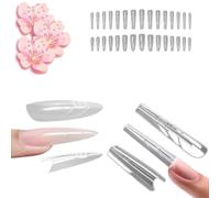 240PCS Sandwich Nail Form, Original Sandwich Nails Dual Forms, Long Coffinnail Extensions-Dualforms for Quick Nail Extensions Reusable Full Cover Acrylic Builder Gel Extension Forms Molds (L+T)