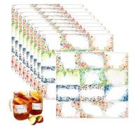 240PCS Self Adhesive Jar Labels - Flower Label Stickers, Writable, Sticky, Easy Peel for Kitchen, Freezer, Food Bottles, Jams, Containers, Crafts, Gift Tags