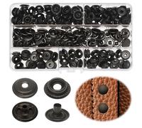 240Pcs Snap Fastener Kit, Press Stud Fasteners Set, Heavy Duty Leather Snap Fasteners, Stainless Steel Press Stud Snap Fasteners, Bronze Press Studs, Snap Button Kit for Clothes Jeans Jackets