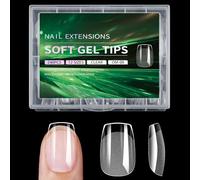 240Pcs Square Gel Nails Tips Full Cover Clear Nails Gel Extensions 12 Sizes For Home Manicure Supplies Nail Tips