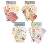 240pcs Vintage Scrapbooking Supplies Scrapbook Paper journaling suppliespatterned Craft Scrap Book Set Aesthetic Decorative Paper Stationery 120 Different Patterns DIY Craft Postmark Design and Grid