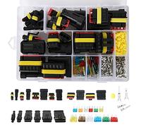 240pcs Waterproof Car Electrical Connector 1/2/3/4/5/6 Pin Way Electrical Automotive Wire Connectors Plug with Mini Automotive Blade Fuses