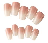 240tips/box Stick On Nails Long Coffin Press on Nails for Women and White False Nails Art Decoration