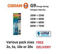 10 yes 10 Osram 20W = 25W G9 2pin Halopin Halogen Capsule Clear Dimmable bulb [EEK: D]