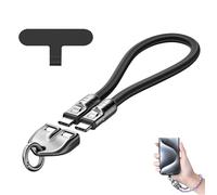 240W Charging Cable with Wearable Bracelet Design,Crossbody & Wrist Strap Lanyard, Lightweight Double Interface,Portable Fashion Fast Charger Cable For Laptops, Phones, Tablets (Black, 0.3)