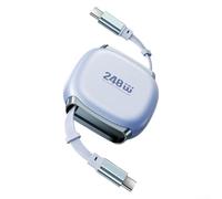 240W for max Output, PD3.1 Protocol, for Rapid Power delivery, 4 preset Lengths, auto-Rewind Mechanism(Grey)
