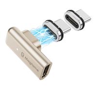 240W Magnetic 90 Degree USB C Adapter, USB-C Right Angle Adapter 24Pin | Male to Female Type-C Extender with 40Gbps Data Transfer & 4K Video Output for iPhone 17,USB4 Steam Deck, Switch, PC, Tablet