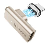 240W Magnetic USB C 90 Degree Adapter, 24Pin Right Angle USBC Extender 4K | 1 Pack with 2 Tips, Male to Female Type-C Connector, 40Gbps Data Transfer & 4K Video for iPhone 17/16,USB3/4, Laptop, Tablet