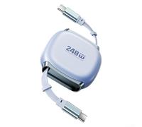 240W PD3.1 Retractable Cable, USB C Fast Charging 4 Lengths Design for Laptop Phone Tablet Power Delivery(Grey)