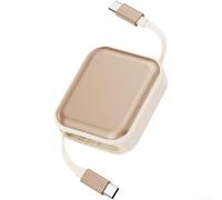 240W Type C Cable Retractable USB C Charger Dual Port Fast Charge for Android Phone Laptop 1m(Golden)