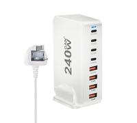 240W USB C Charger 8-Port Fast Charging Station Hub PD 100W Fast-Speed Charging Desktop Multi-Device Charging Block for Travel Home Office